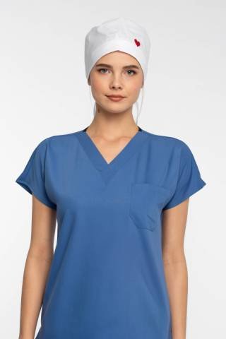 Kalp Ritim Desenli Beyaz Cerrahi Bone