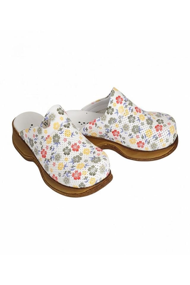 Sarı Papatya Desenli Koyu Taban Sabo Terlik