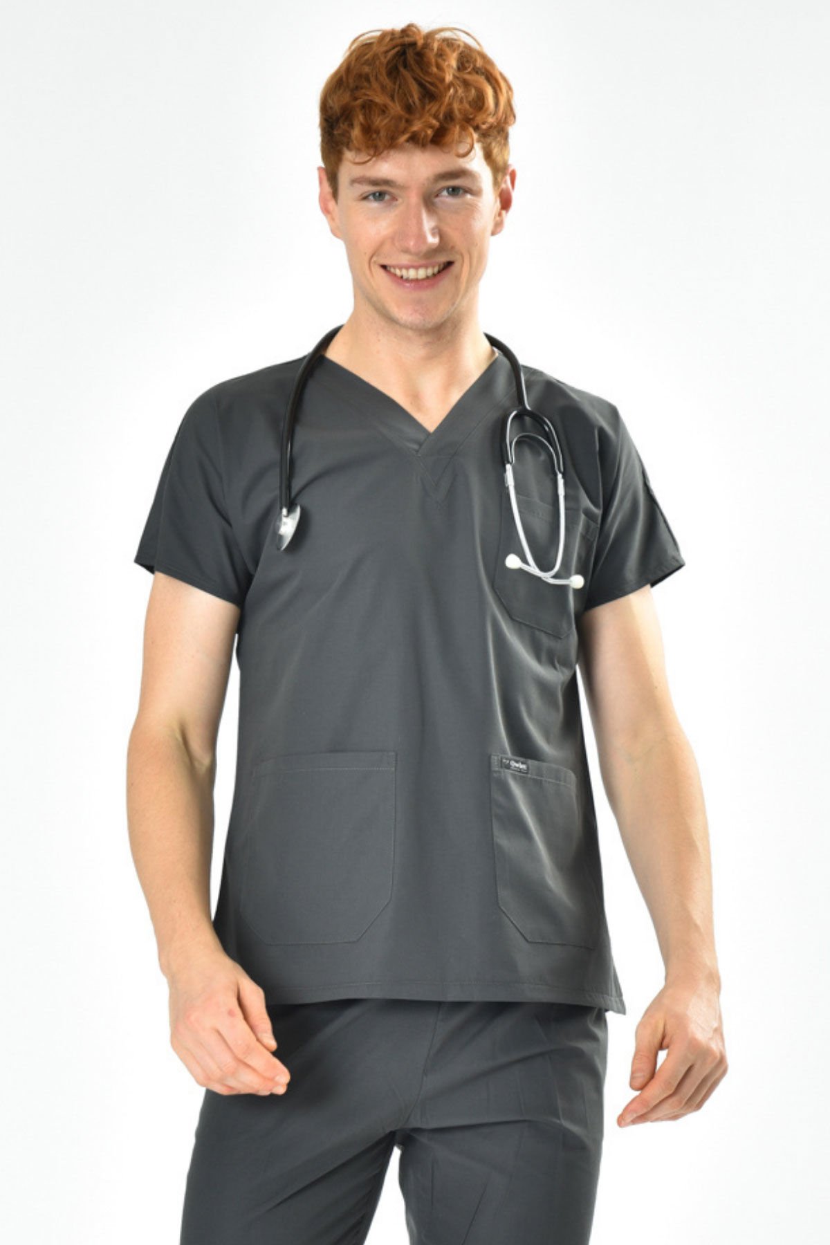 Gri Doktor Hemşire Forma Üstü