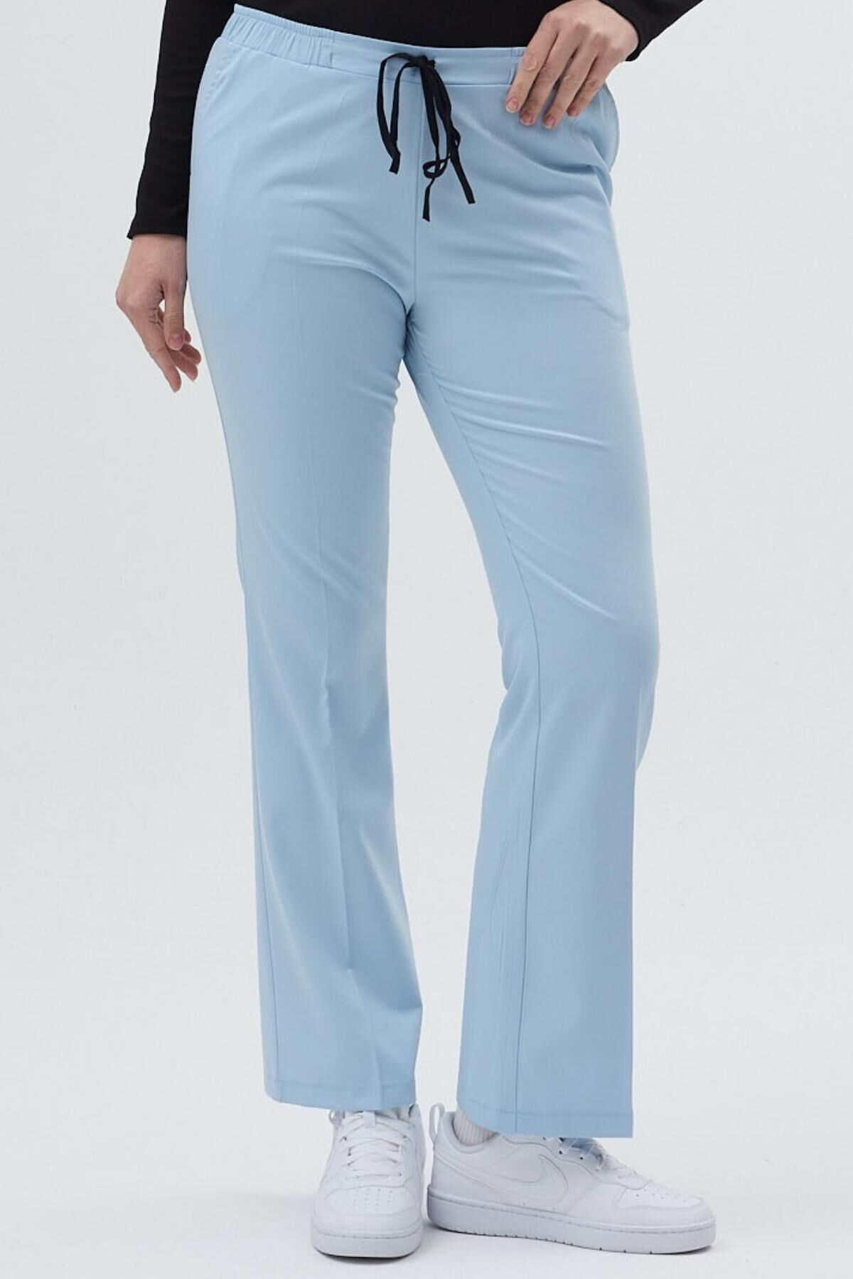 Likralı Çan Paça Bebe Mavisi Pantolon