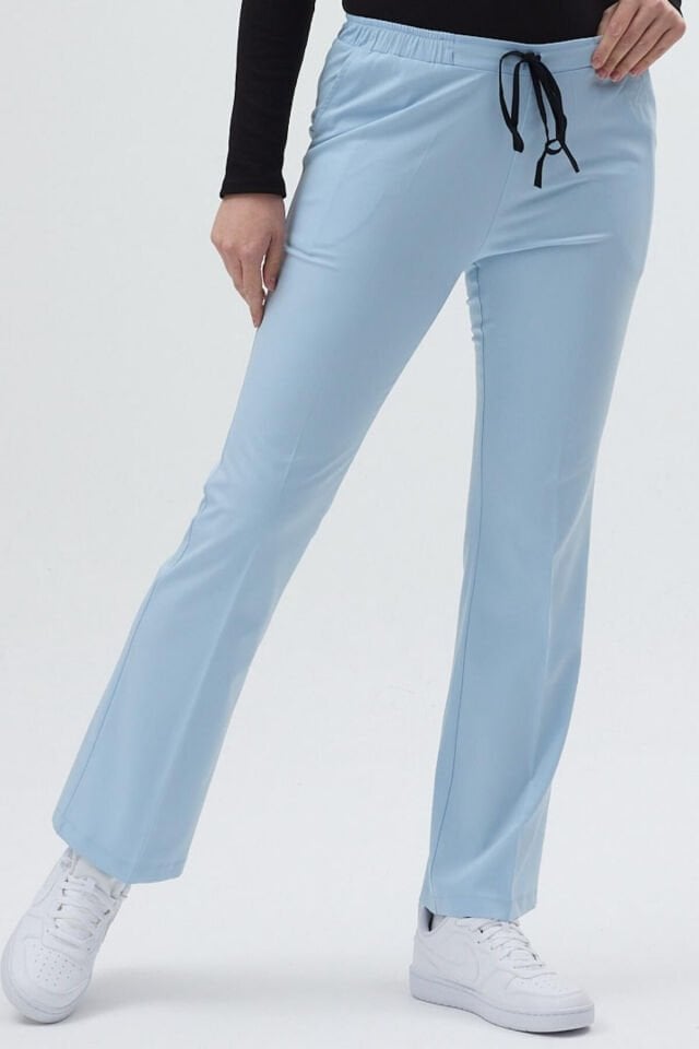 Likralı Çan Paça Bebe Mavisi Pantolon