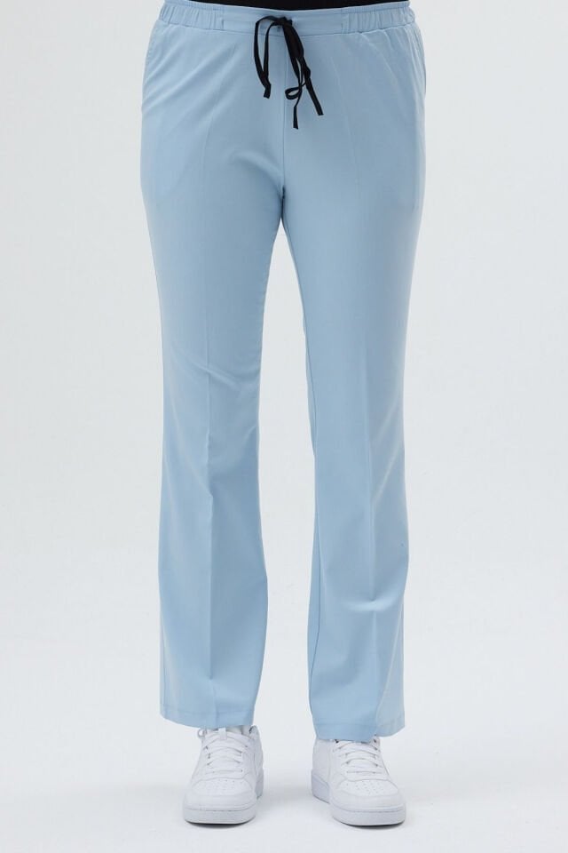 Lycra Wide Leg Baby Blue Trousers