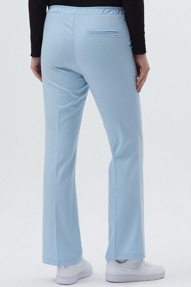 Likralı Çan Paça Bebe Mavisi Pantolon