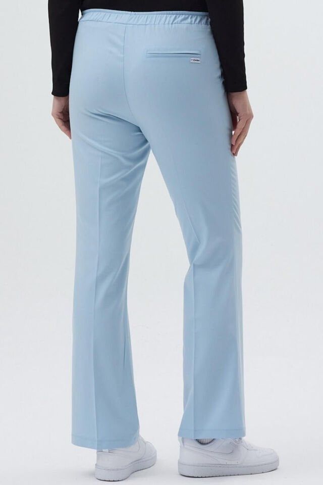 Lycra Wide Leg Baby Blue Trousers