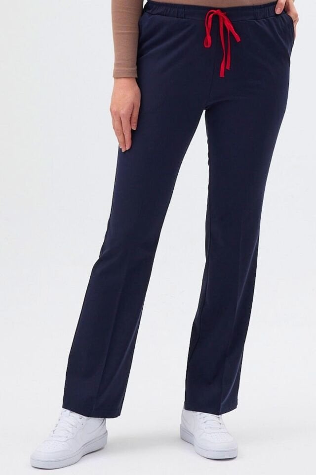 Likralı Çan Paça Koyu Lacivert Pantolon