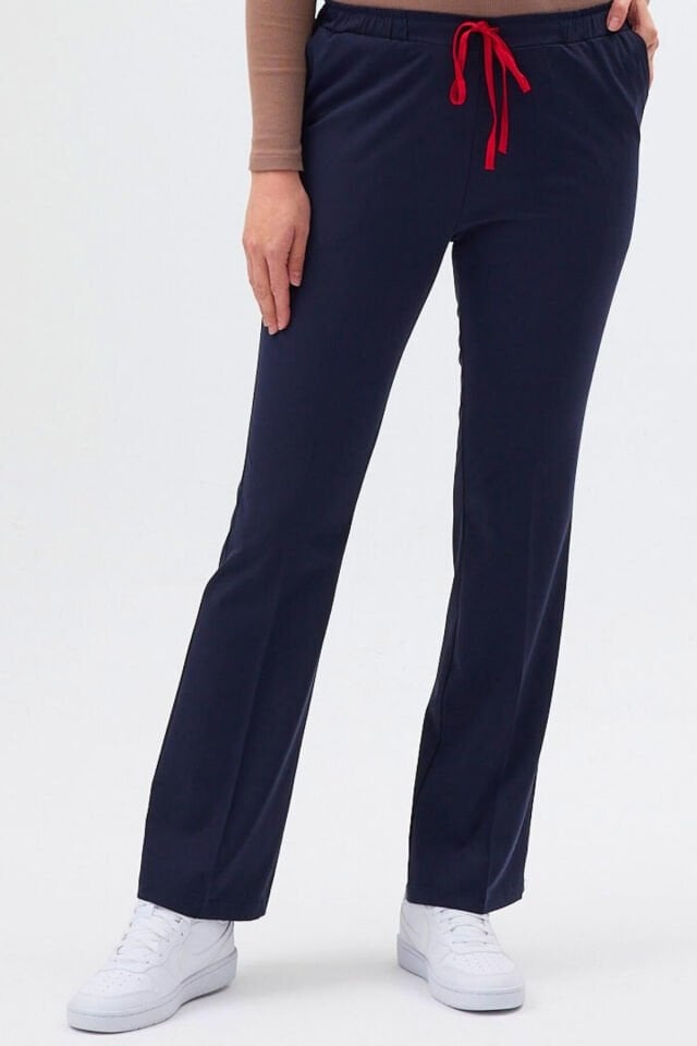 Likralı Çan Paça Koyu Lacivert Pantolon