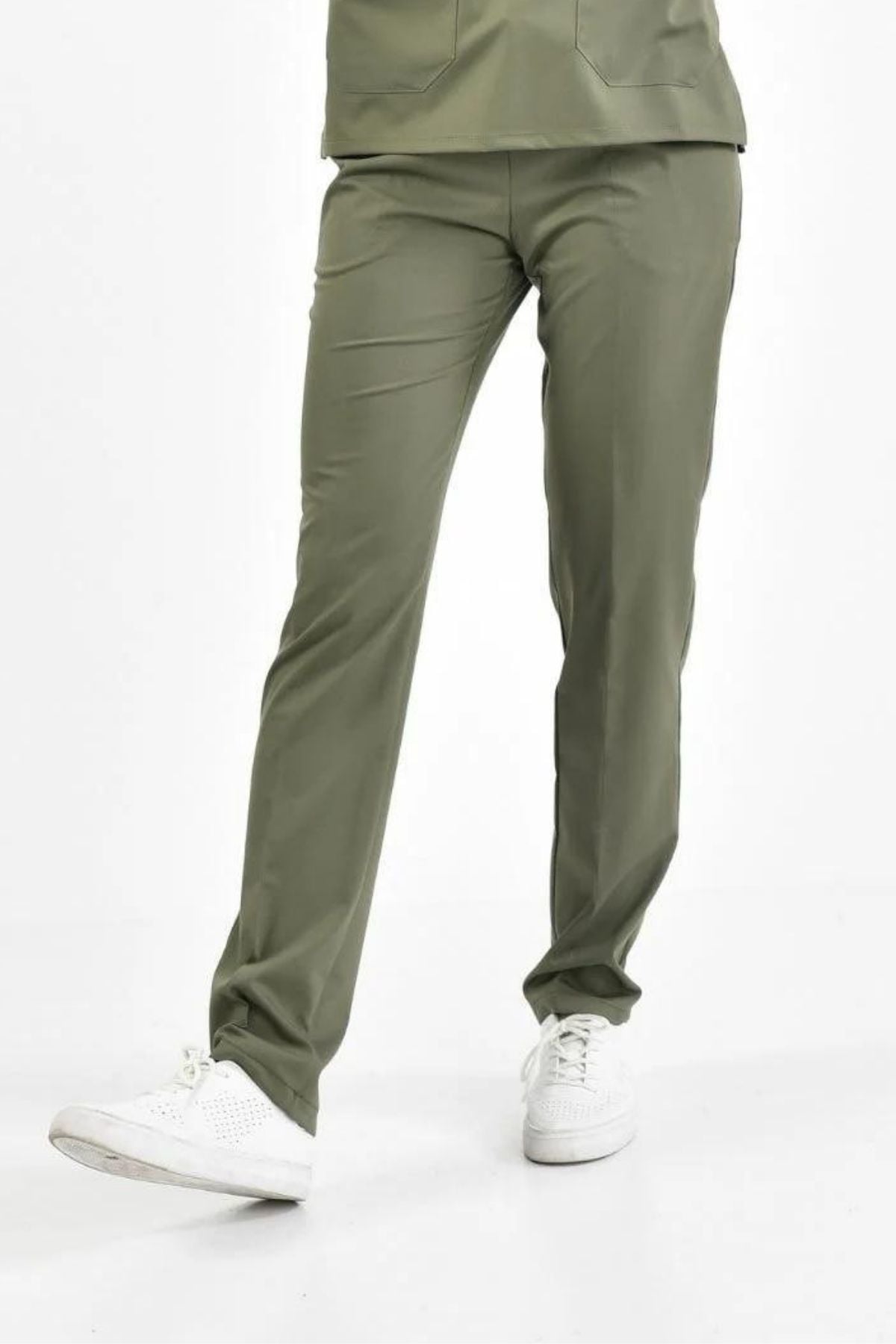 Likralı Asker Yeşili Cerrahi Pantolon