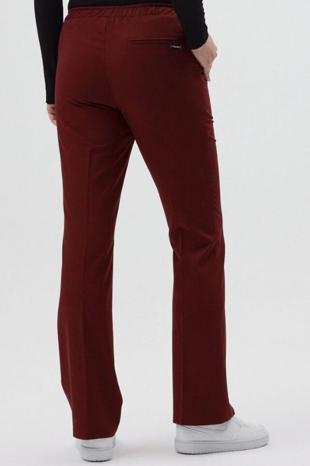 Lycra Bell-Leg Burgundy Trousers