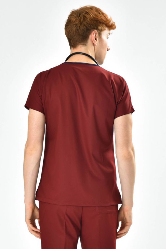 Burgundy Lycra Surgical Jersey Top