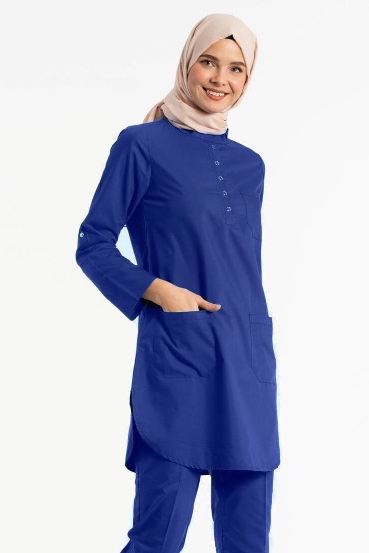 Saks Mavisi Tesettür Forma Üstü