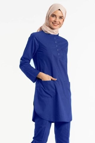 Saks Mavisi Tesettür Forma Üstü