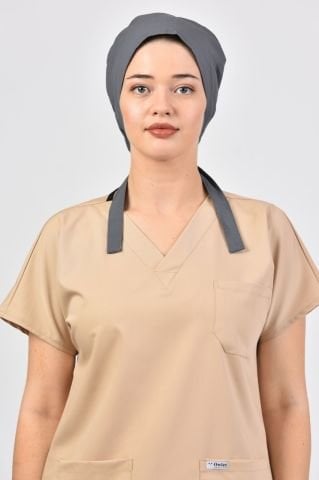 Koyu Gri Cerrahi Tesettür Bone