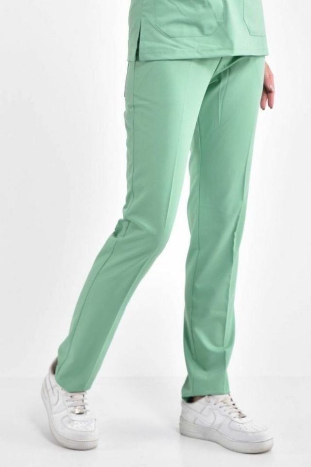 Likralı Açık Mentol Cerrahi Pantolon