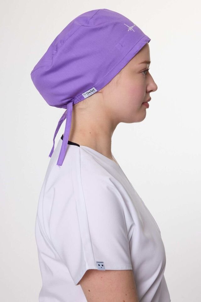 Kalp Ritim Desenli Eflatun Cerrahi Bone