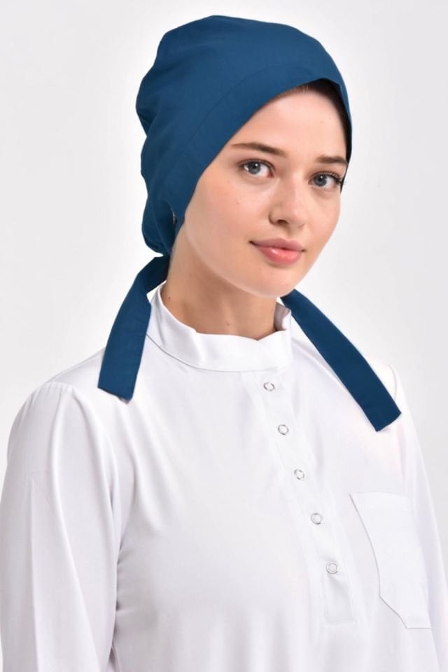 Petrol Mavisi Likralı Cerrahi Tesettür Bone