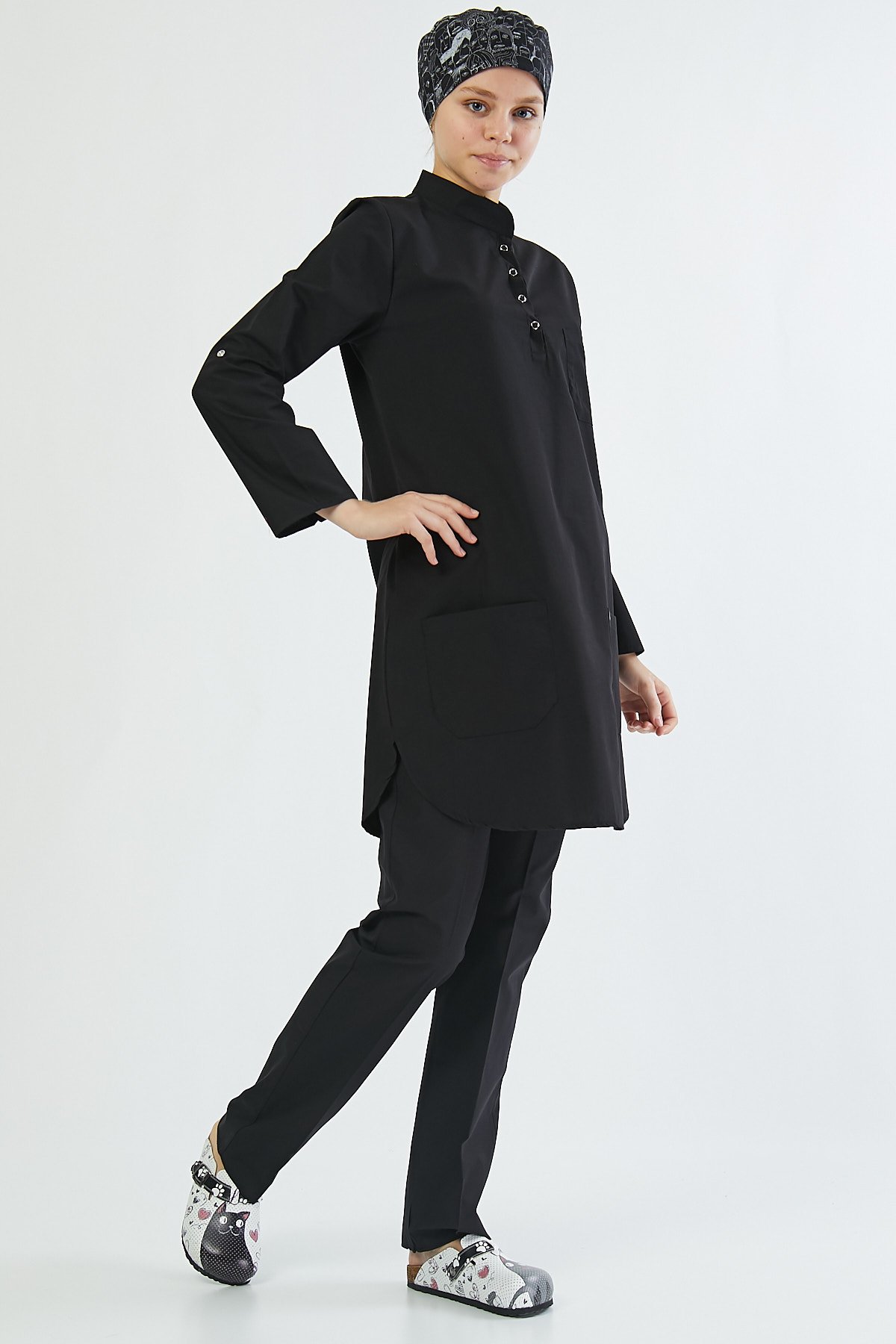 Siyah Tesettür Takım Cerrahi Forma
