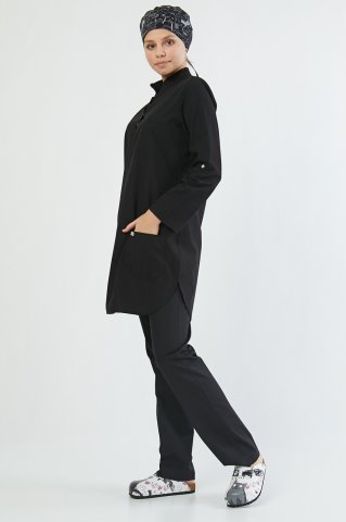 Siyah Tesettür Takım Cerrahi Forma