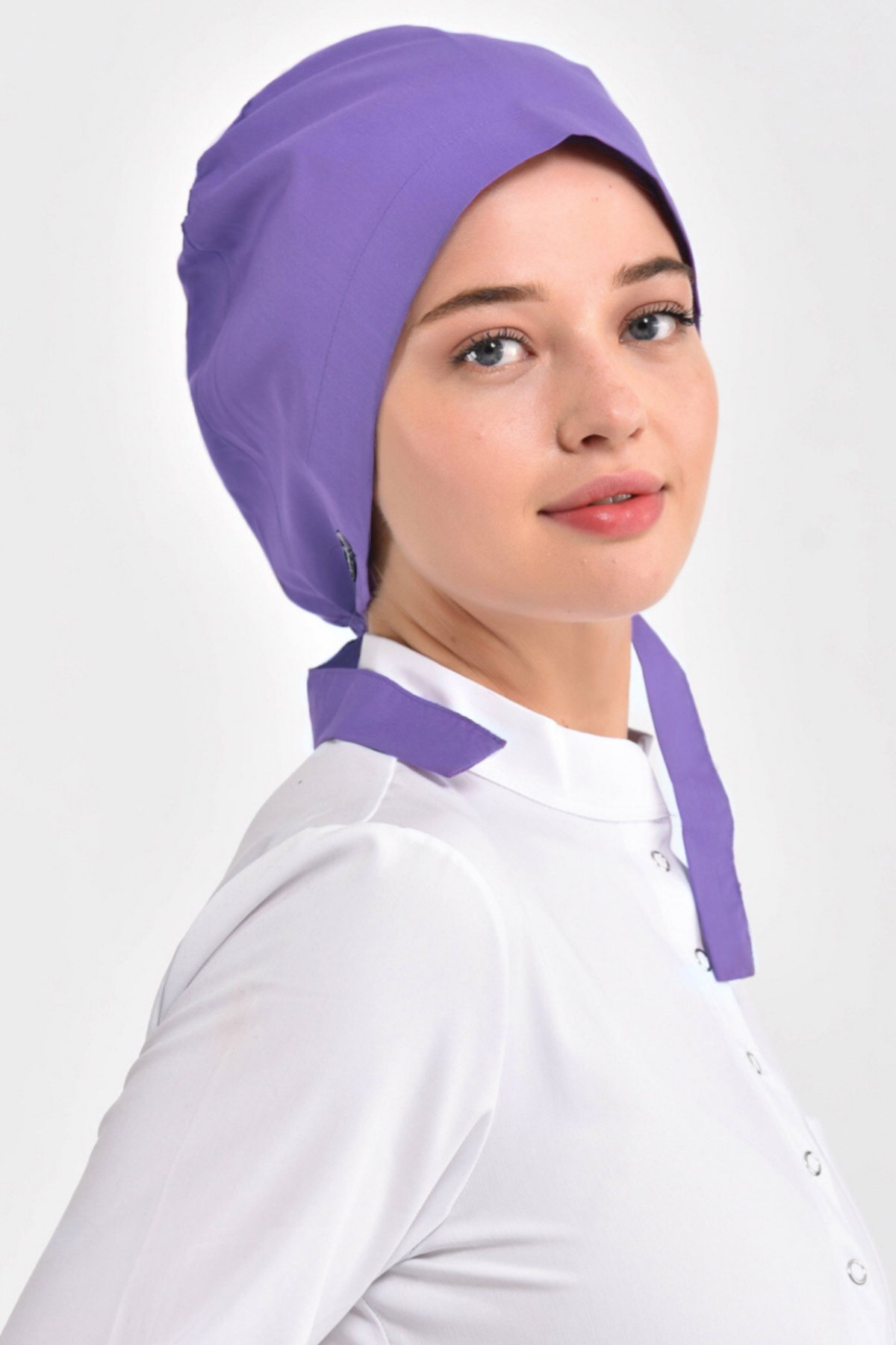 Lila Likralı Cerrahi Tesettür Bone