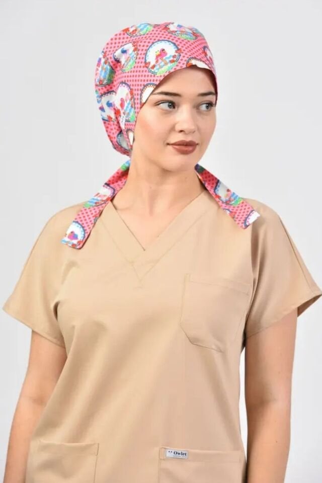Pembe Pelikan Cerrahi Tesettür Bone