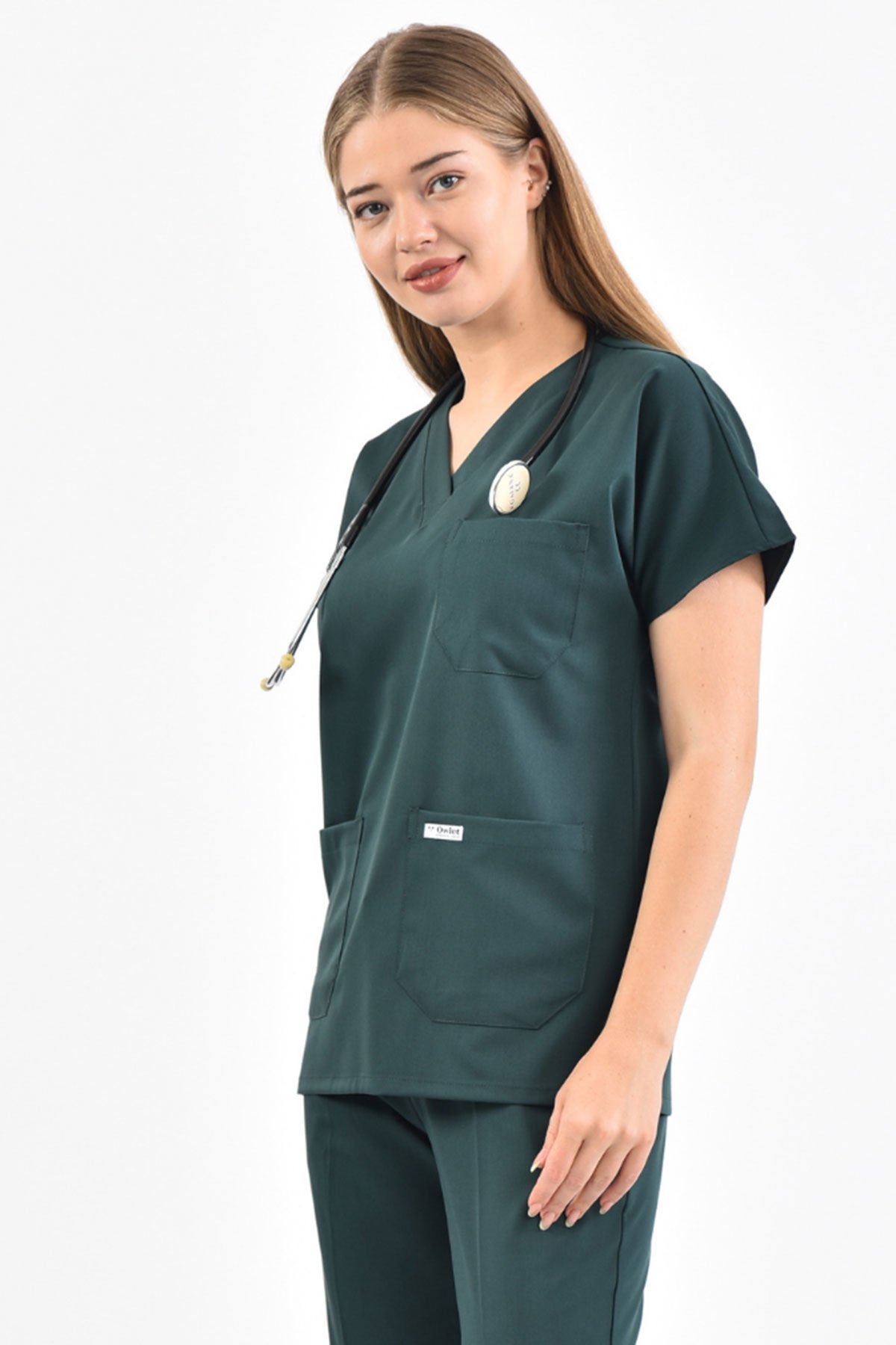 Zümrüt Yeşili Likralı Forma Üst