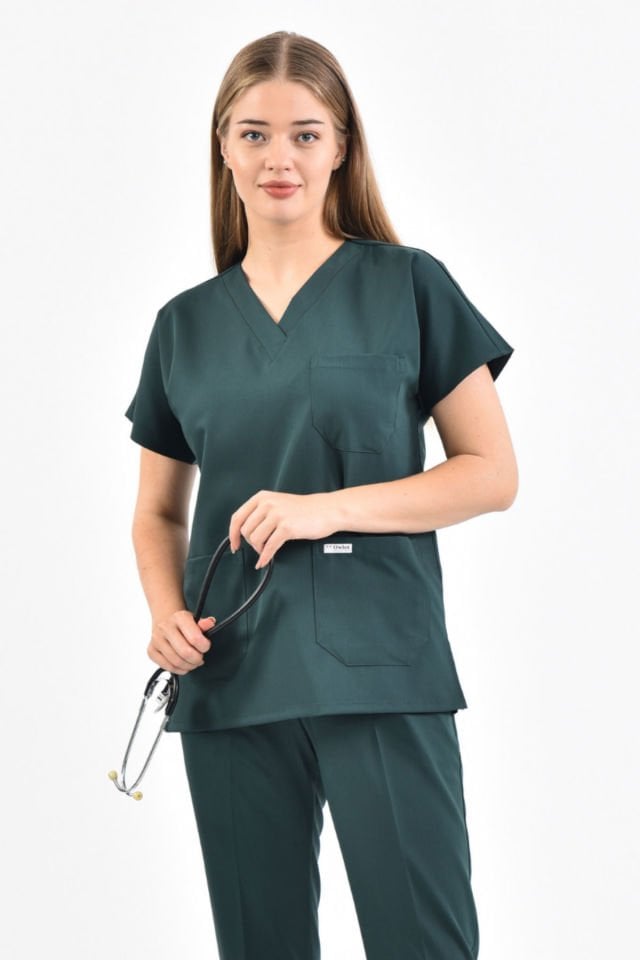 Zümrüt Yeşili Likralı Forma Üst