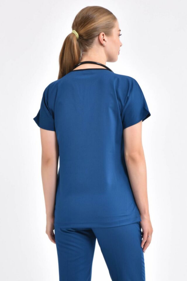 Petrol Mavisi Likralı Forma Üst