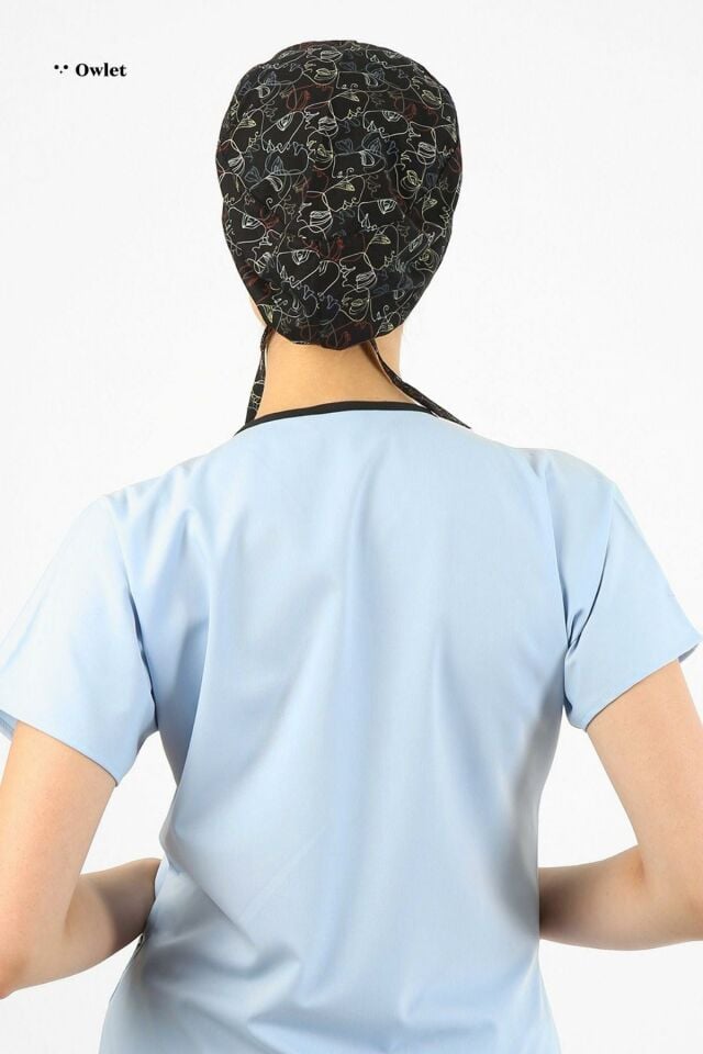 Yüz Figürlü Siyah Cerrahi Bone