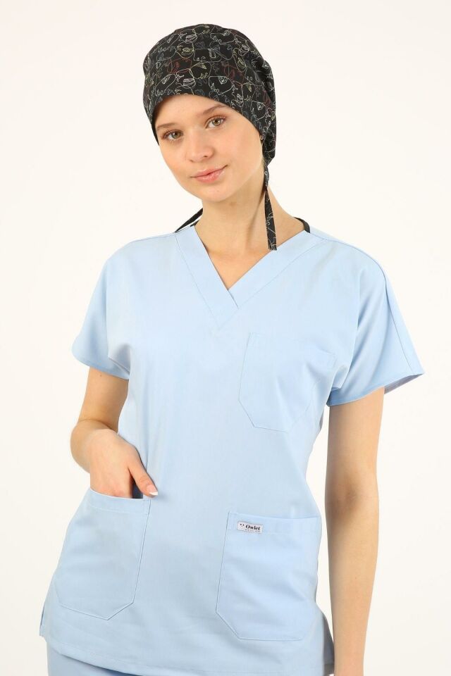 Yüz Figürlü Siyah Cerrahi Bone