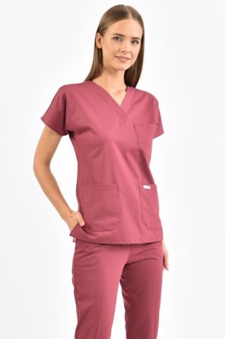 Koyu Pembe Likrali Cerrahi Takım