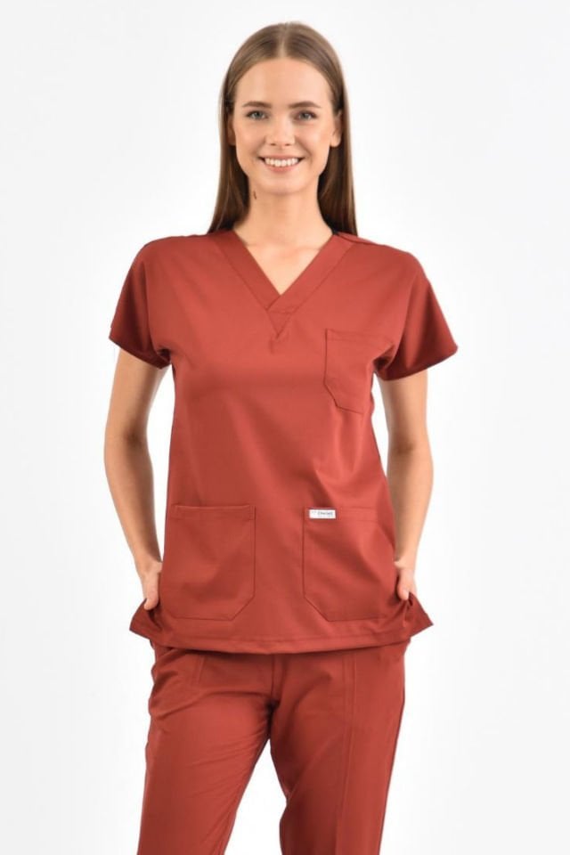 Koyu Kiremit Likralı Üst