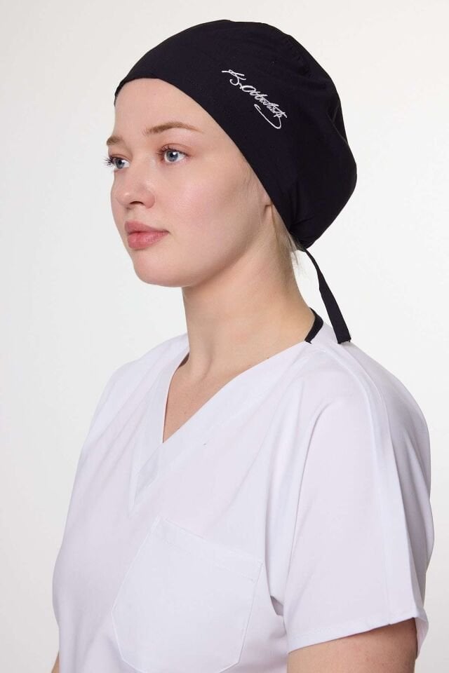 Black Surgical Cap with Kemal Atatürk's Signature