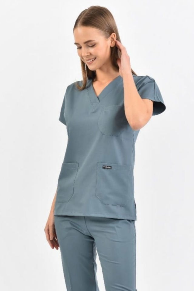 Anthracite Blue Lycra top Surgery