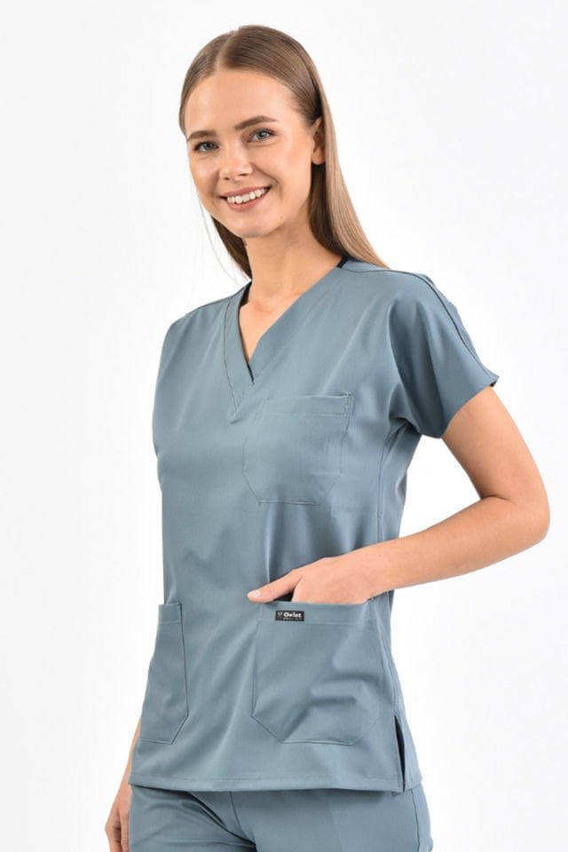 Anthracite Blue Lycra top Surgery