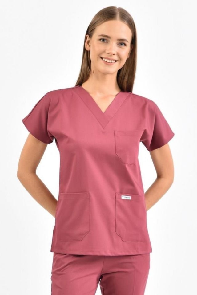 Koyu Pembe Likralı Üst