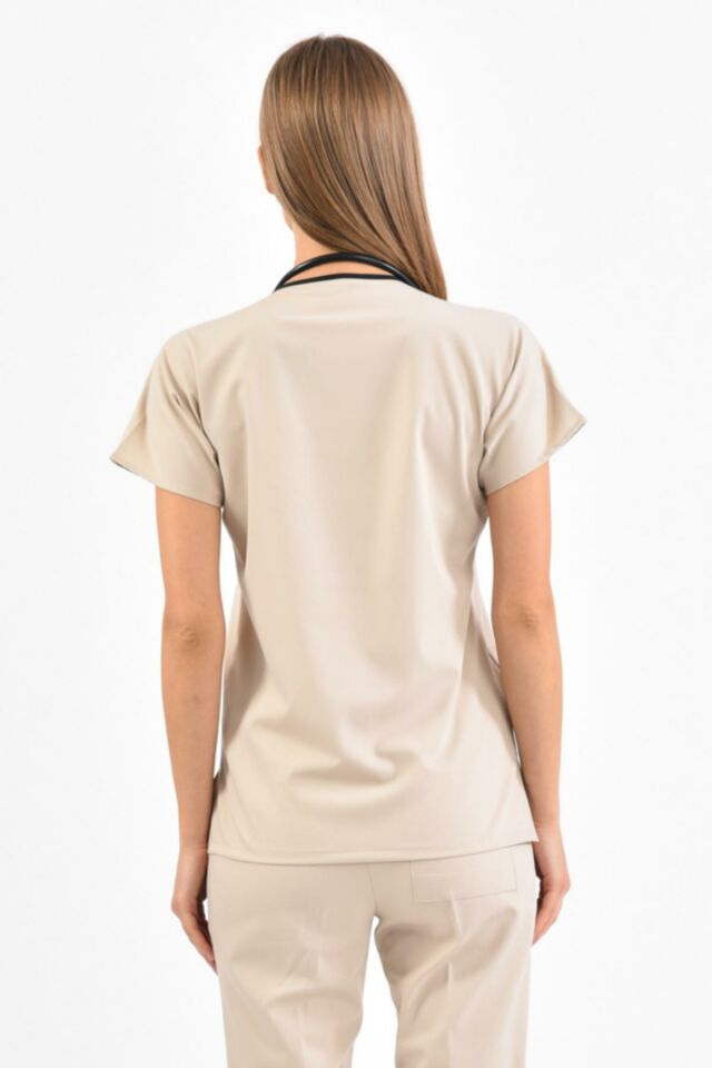 Taş Rengi Likralı Üst