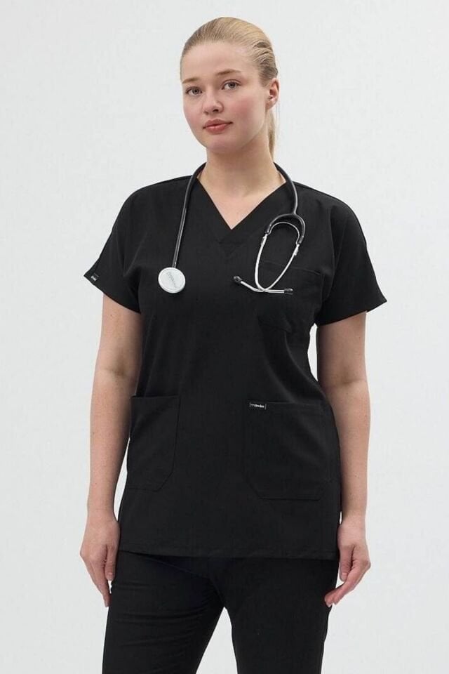 Tunik Boy Kısa Kol Siyah Forma Üst