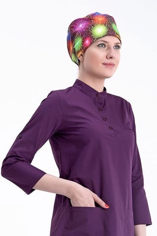 Havai Fişek Desenli Bordo Bone