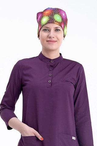 Havai Fişek Desenli Bordo Bone