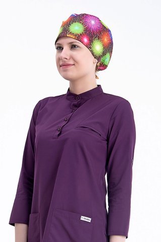 Havai Fişek Desenli Bordo Bone