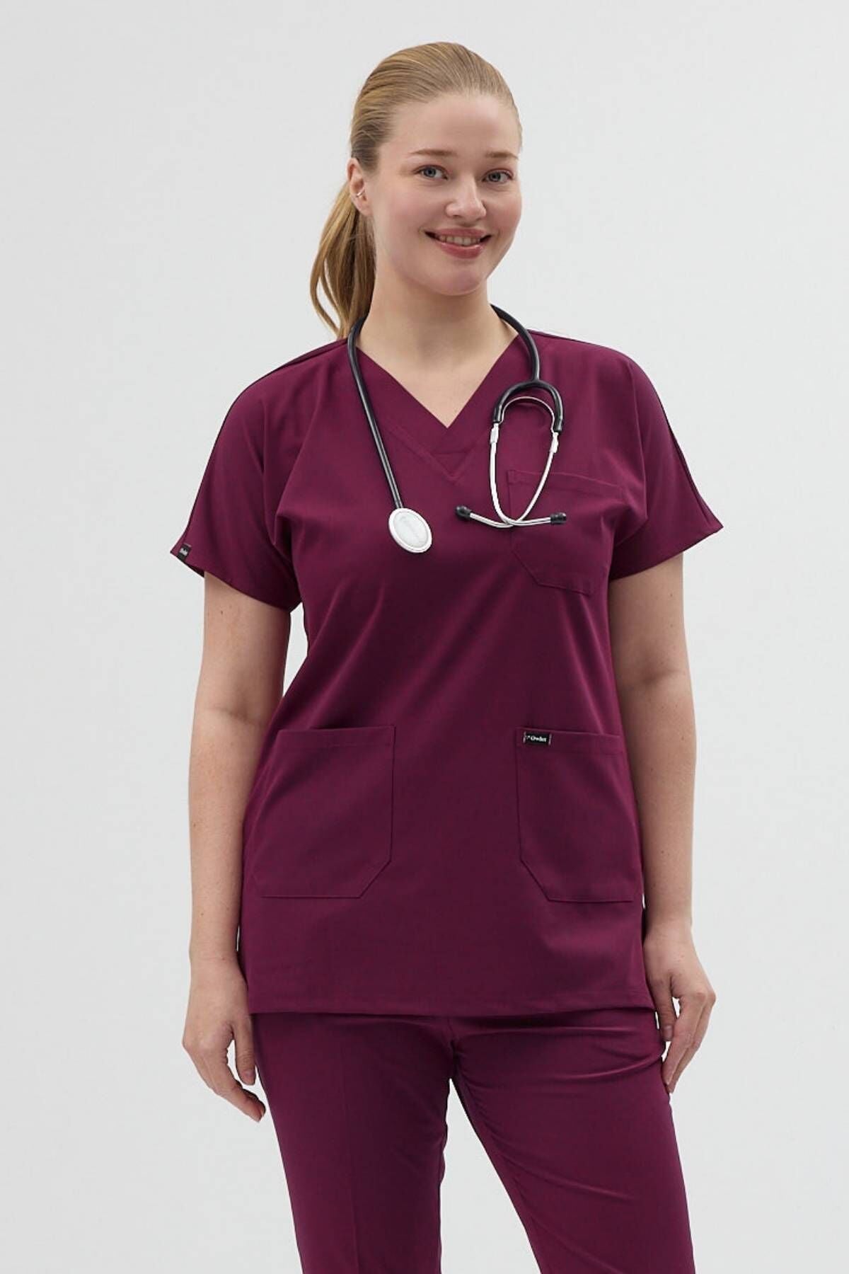 Tunic Length Short Sleeve Cherry Red Jersey Top