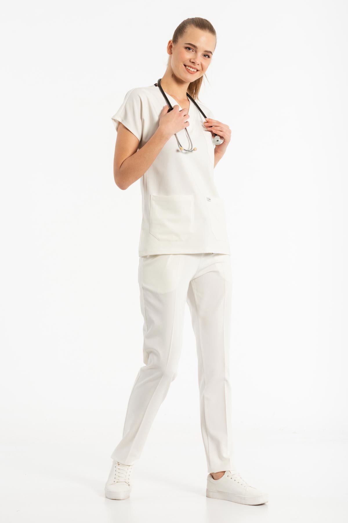 White Lycra Surgical Gown Set