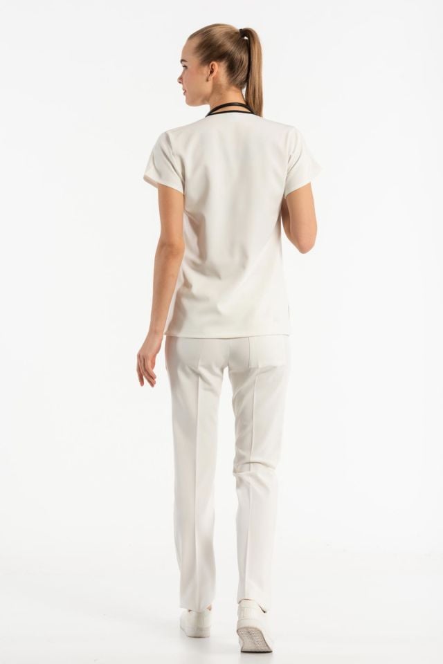 Beyaz Likralı Cerrahi Forma Takım