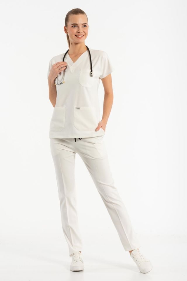 White Lycra Surgical Gown Set