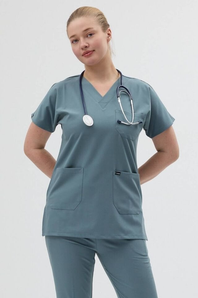 Tunik Boy Kısa Kol Antrasit Mavi Forma Üst