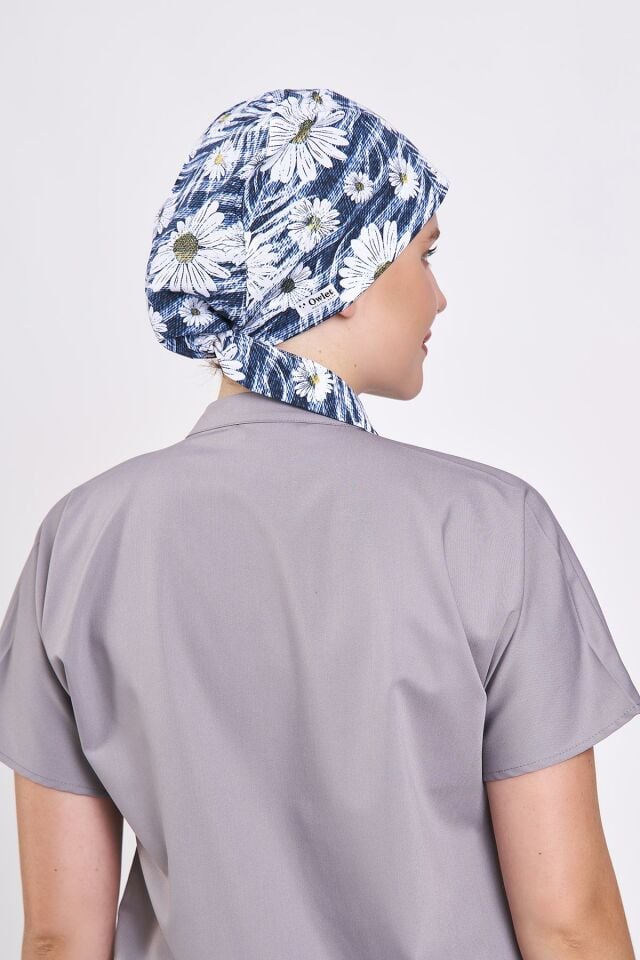 Büyük Papatya Desenli Tesettür Bone