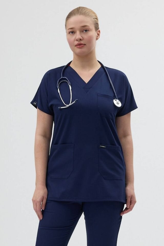 Tunik Boy Kısa Kol Koyu Lacivert Forma Üst