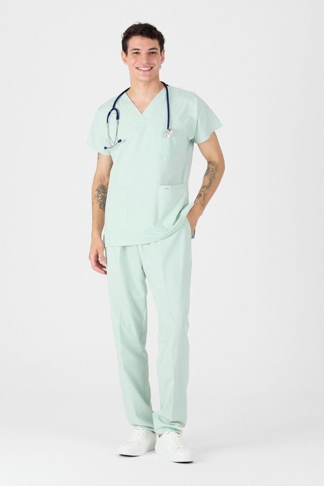 Likralı Su Yeşili Scrubs Forma