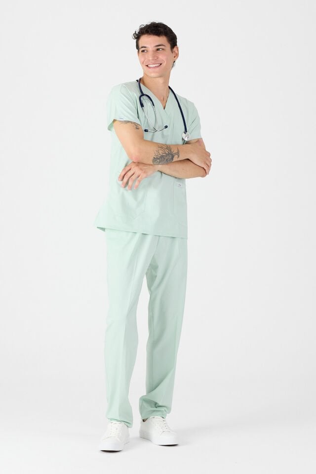 Likralı Su Yeşili Scrubs Forma