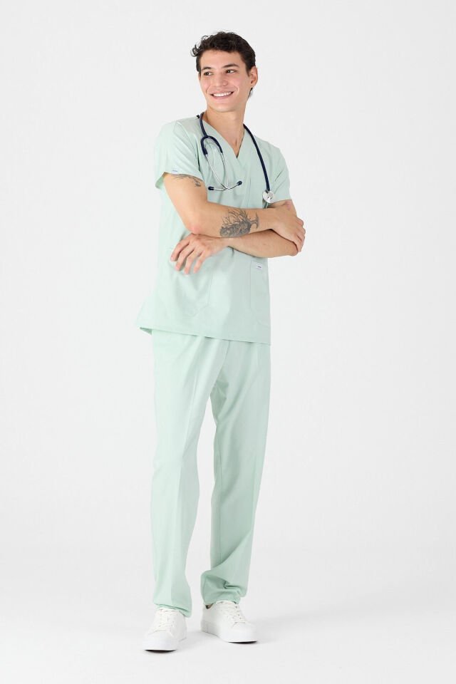 Likralı Su Yeşili Scrubs Forma