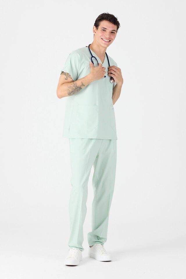 Likralı Su Yeşili Scrubs Forma